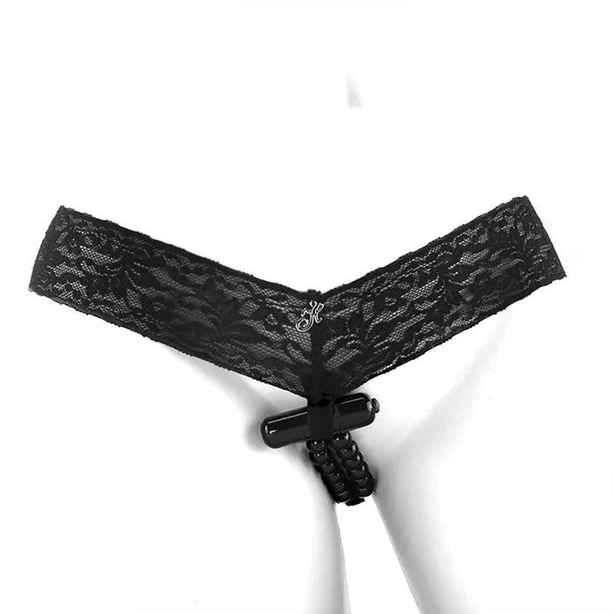 Crotchless Vibrating Panties with Pleasure Beads in S/M