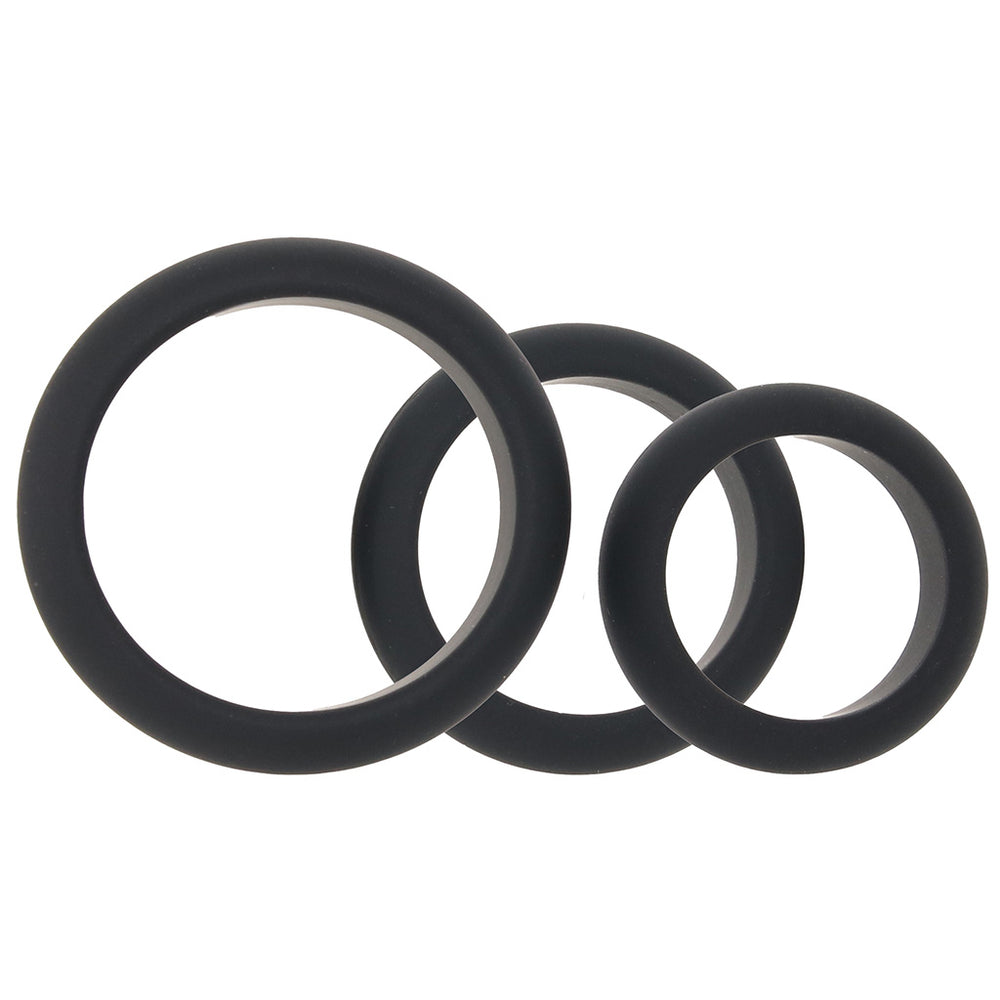 LEVELZ 3 Piece Wide O Cock Ring Set in L-XXL