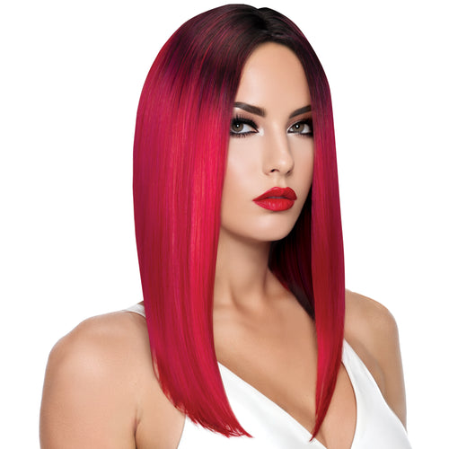 Rose Straight Wig in Red & Black