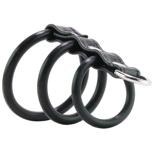 Blue Line 3 Ring Silicone Gates of Hell with Leash Lead