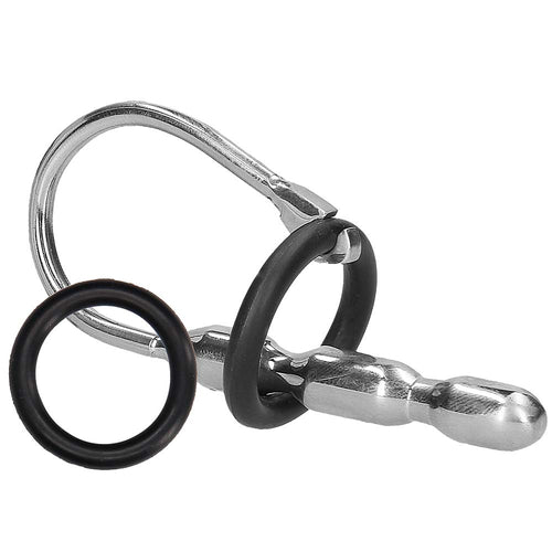 Ouch! 10mm Steel Urethral Sounding Plug with Silicone Ring