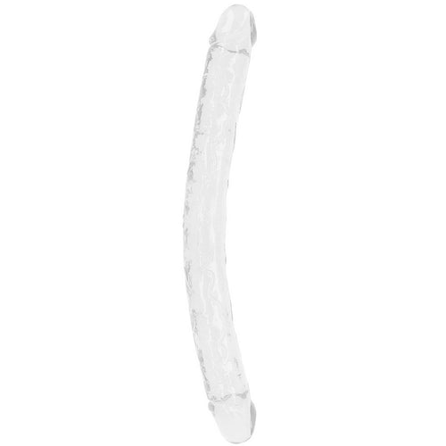 RealRock Crystal Jelly 18 Inch Double Dildo in Clear