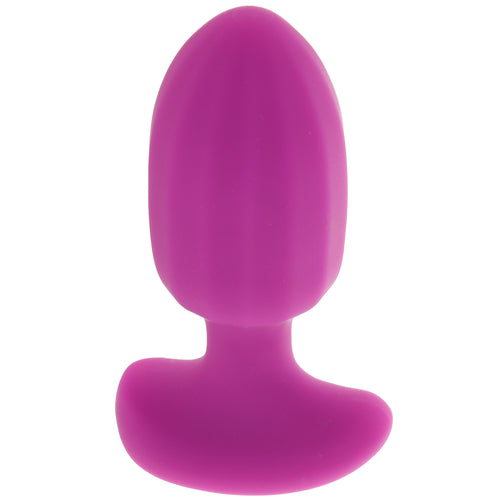Bang! Ribbed Vibrating Silicone Butt Plug in Purple