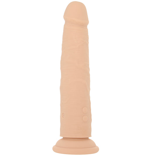 Silicone Studs Vibrating & Thrusting Dildo in Light