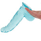 Crystal Jellies 8 Inch Curved Ballsy Dildo in Teal