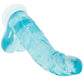 Crystal Jellies 8 Inch Curved Ballsy Dildo in Teal