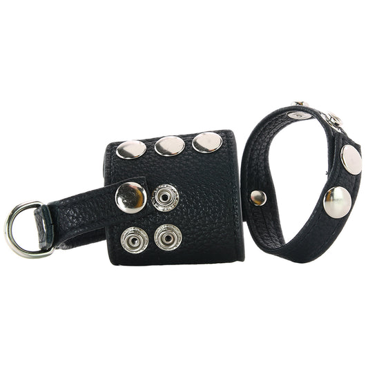 Blue Line Cock Ring with 2 Inch Ball Stretcher & Weight Rin
