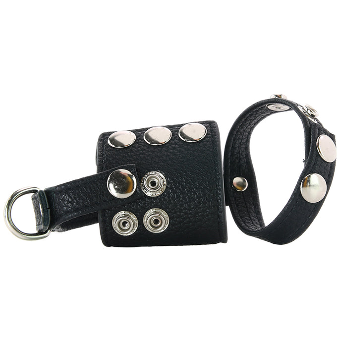 Blue Line Cock Ring with 2 Inch Ball Stretcher & Weight Rin