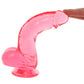 Crystal Jellies 7 Inch Curved Ballsy Dildo in Pink