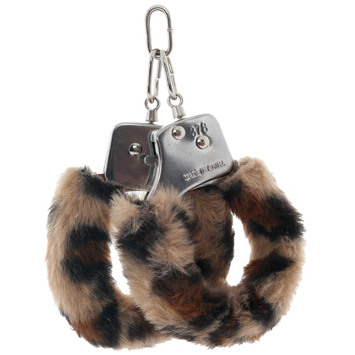 Furry Hand Cuffs in Leopard