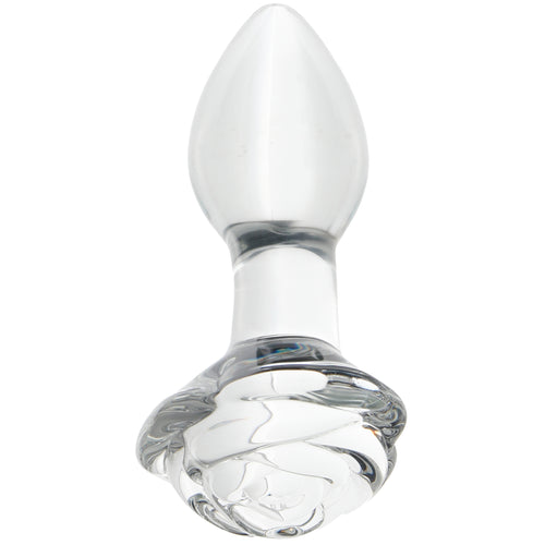 Clarity Utopian Bloom Glass Rose Butt Plug