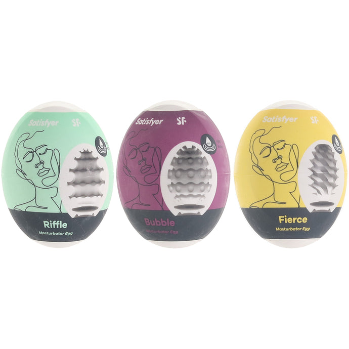 Satisfyer Riffle, Bubble, Fierce Masturbator Egg Set