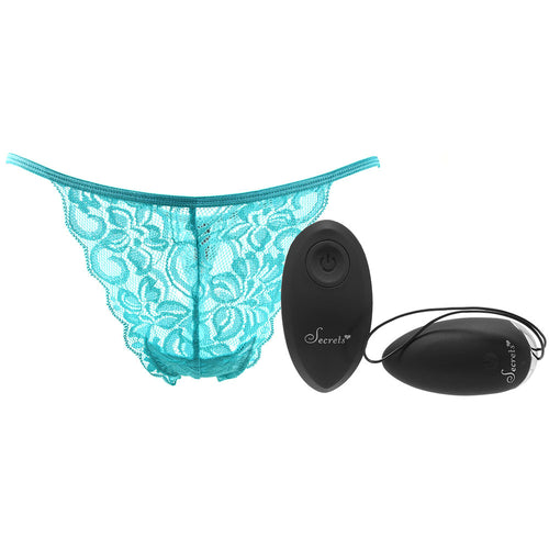 Turquoise Lace Panty & Love Egg