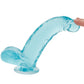 Crystal Jellies 8 Inch Curved Ballsy Dildo in Teal