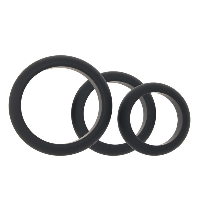 LEVELZ 3 Piece Wide O Cock Ring Set in S-L
