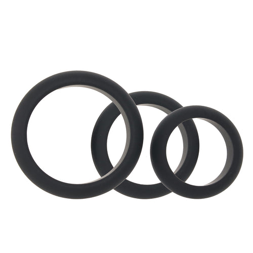 LEVELZ 3 Piece Wide O Cock Ring Set in S-L