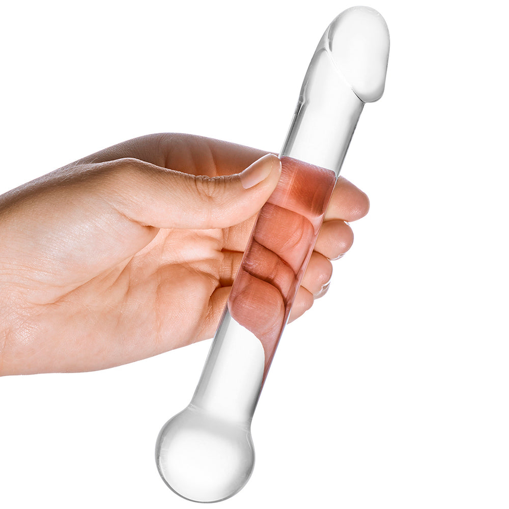 gläs 7 Inch Realistic Head Glass Dildo