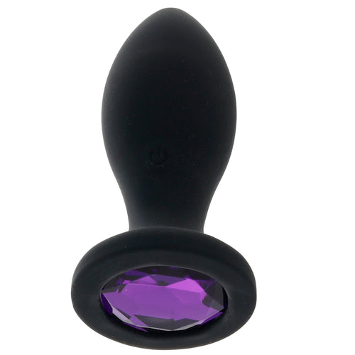 Booty Bling 3 Inch Jeweled Vibrating Butt Plug in Purple