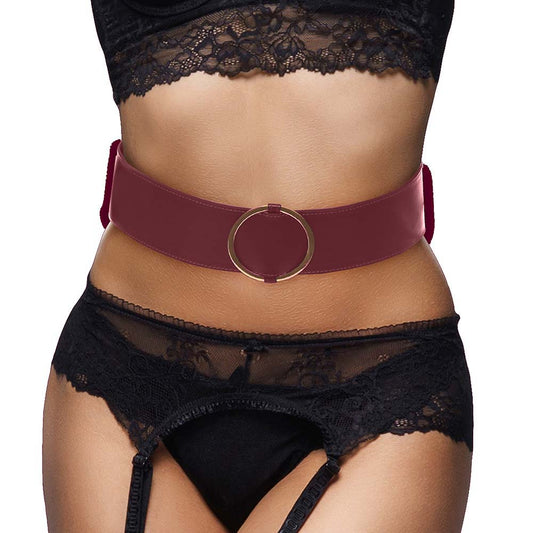 Ouch! Halo Burgundy Waist Bondage Belt /M