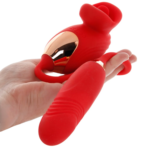 Lickgasm Bliss Kiss Clitoral Stimulator & Thrusting Vibe