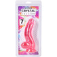 Crystal Jellies 7 Inch Curved Ballsy Dildo in Pink