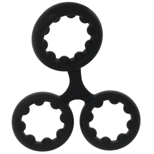 Rock Solid Triple Stamina Ring with Metal Beads