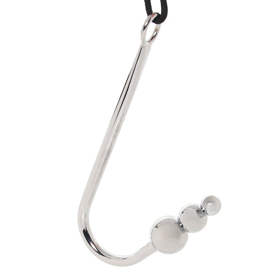 Master Series Roped Beaded Steel Anal Hook