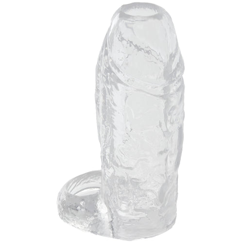 TitanMen 6 Inch Cock Sleeve with Ball Strap in Clear