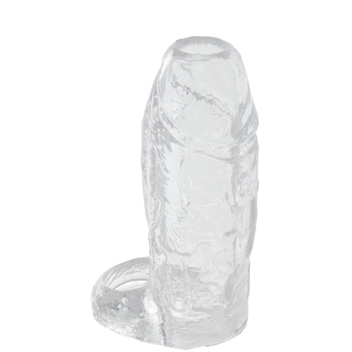 TitanMen 4.5 Inch Cock Sleeve with Ball Strap in Clear