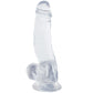 Crystal Jellies 7 Inch Curved Ballsy Dildo in Clear