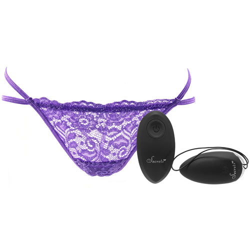 Open-Back Purple Lace Panty & Love Egg XL