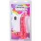 Crystal Jellies 8 Inch Curved Ballsy Dildo in Pink