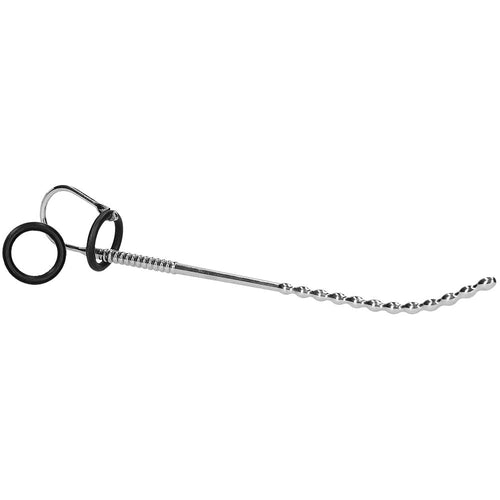 Ouch! Beaded 7mm Steel Urethral Sounding Plug & Ring