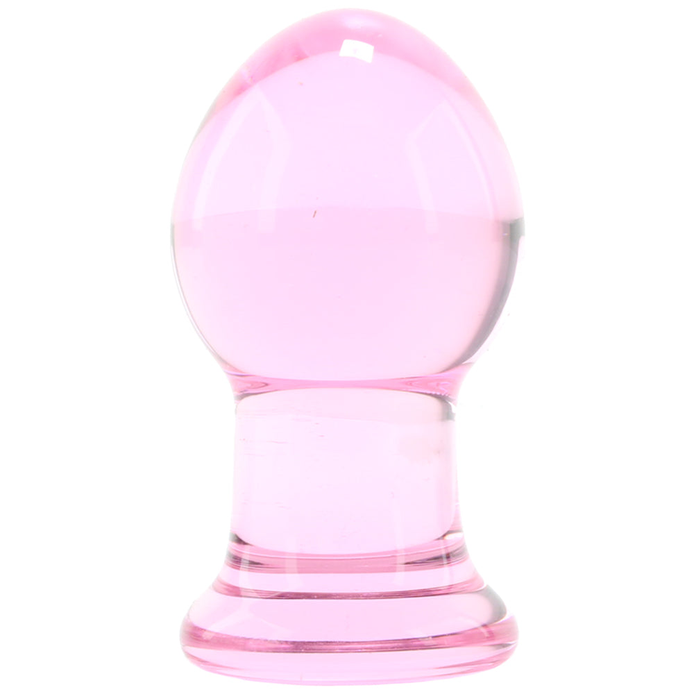 Crystal Premium Glass Small Butt Plug in Pink