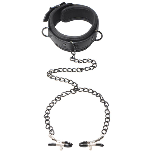 Master Series Collared Temptress Collar and Nipple Clamps