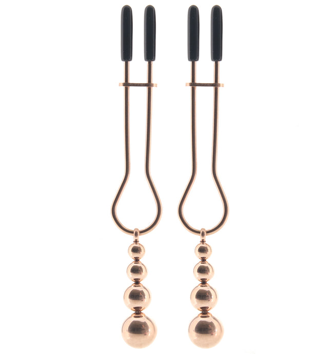 Selopa Beaded Nipple Clamps in Rose Gold