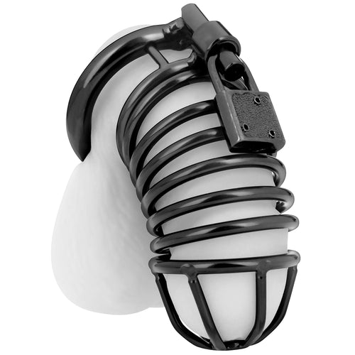 Blue Line Deluxe Steel Chastity Cage in Black