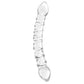 gläs Double Trouble Ridged Glass Dildo