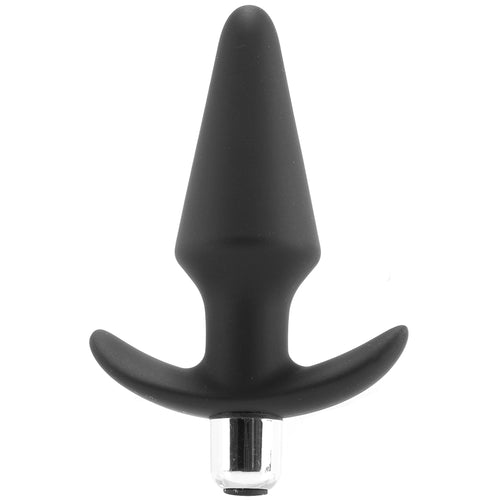 Luxe Discover Vibrating Silicone Butt Plug in Black
