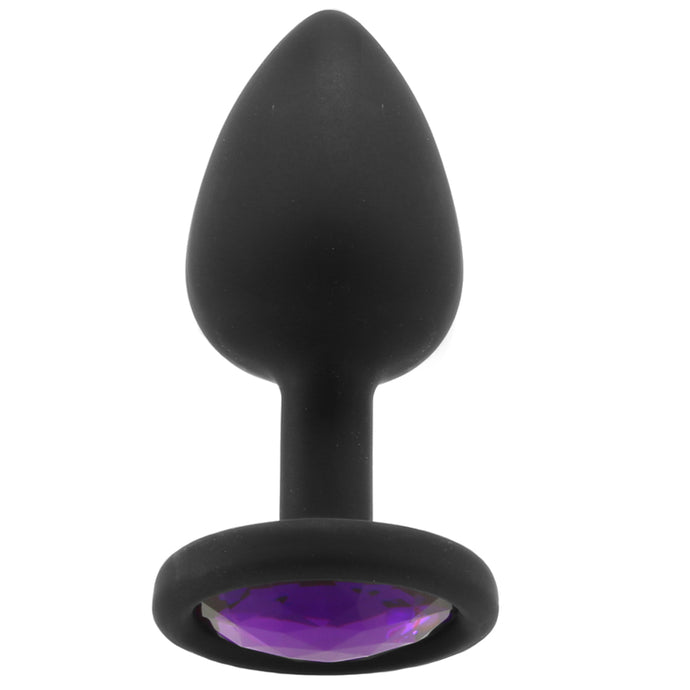 Booty Bling Small Purple Jeweled Silicone Plug