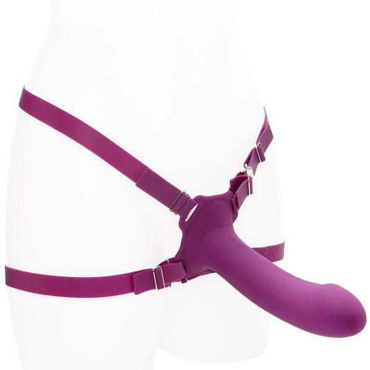ME2 Rumbler Vibrating Silicone Strap-On in Purple
