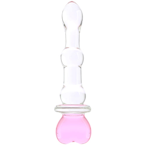 Crystal Heart of Glass Dildo with Case in Pink