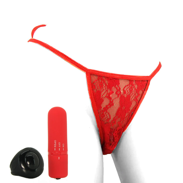 My Secret Remote Vibrating Panty Set in Red