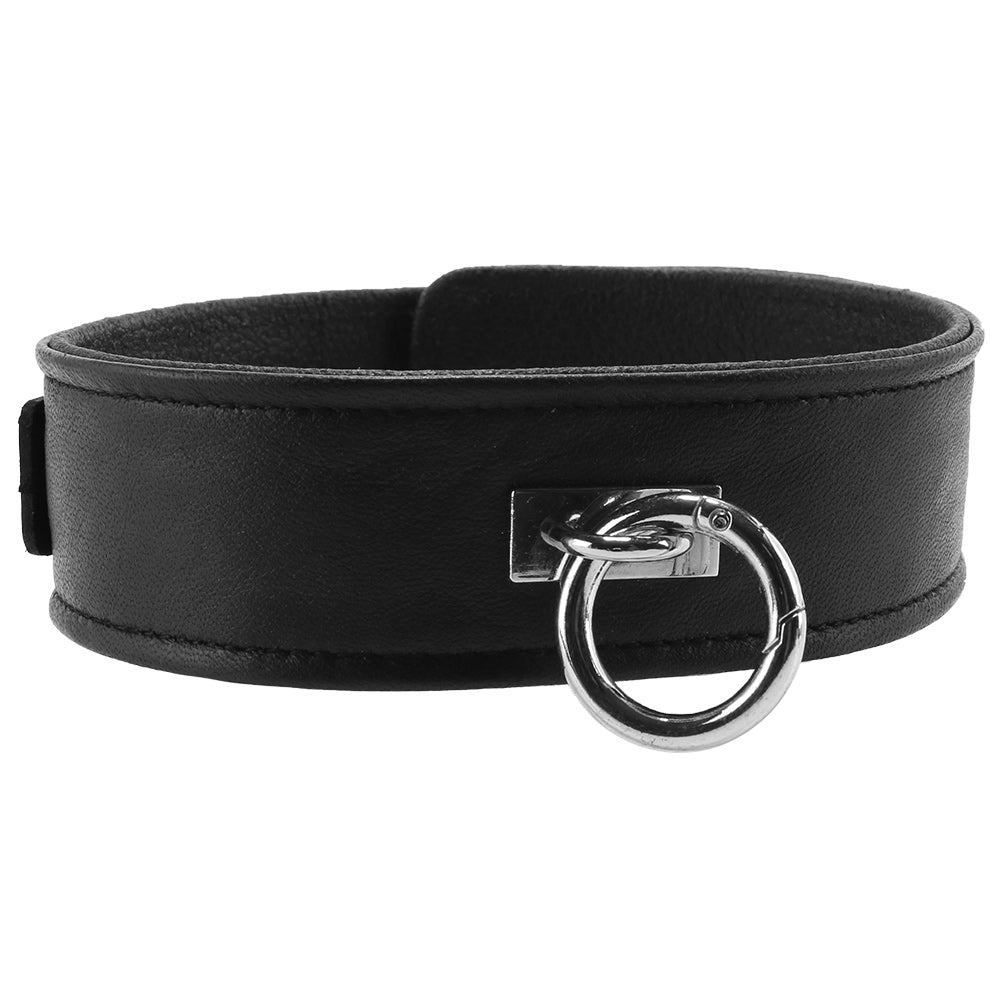 Plain Leather Collar in Black