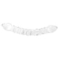 gläs Double Trouble Ridged Glass Dildo